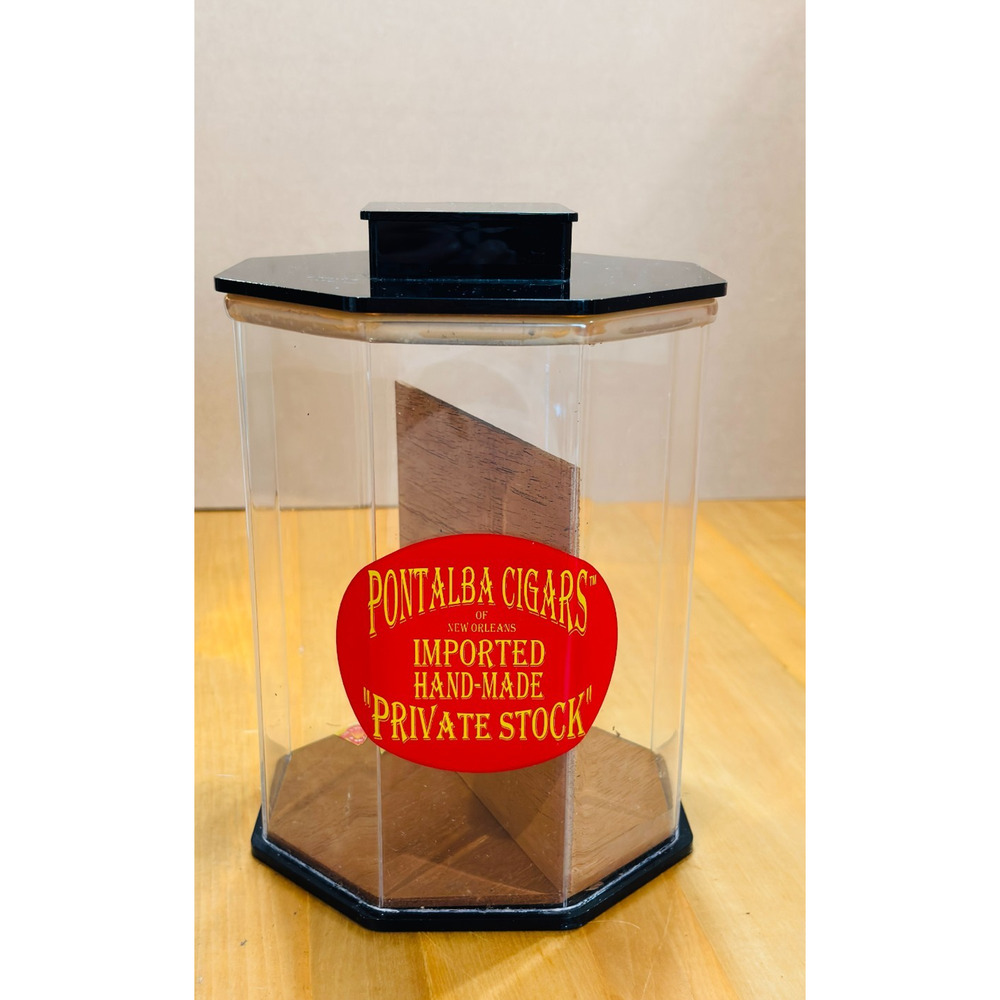 Vintage Lucite Cigar Humidor Puntilla Tobacciana Bar Decor Display Case
